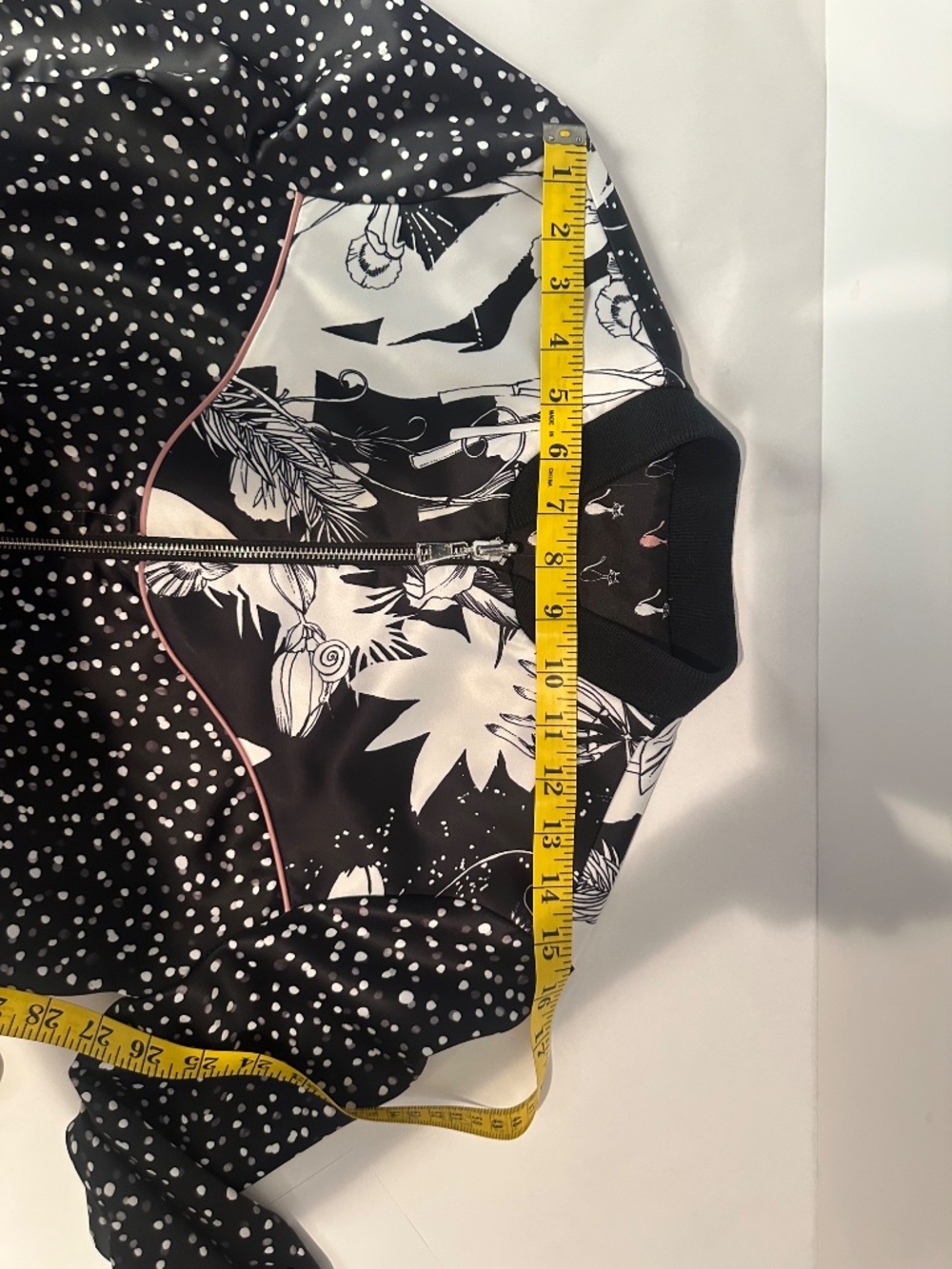 bebe Black & White Patterned Bomber Jacket - Picture 4 of 8
